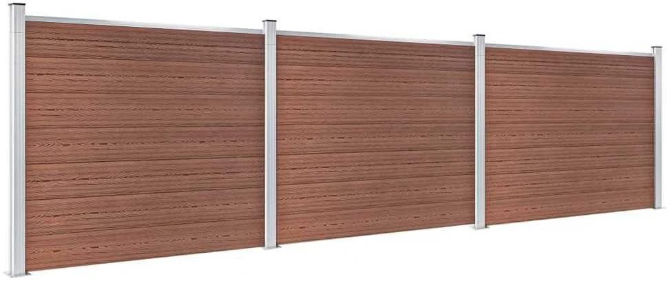 Tvoros segmentų rinkinys, rudas, 526x146cm, WPC