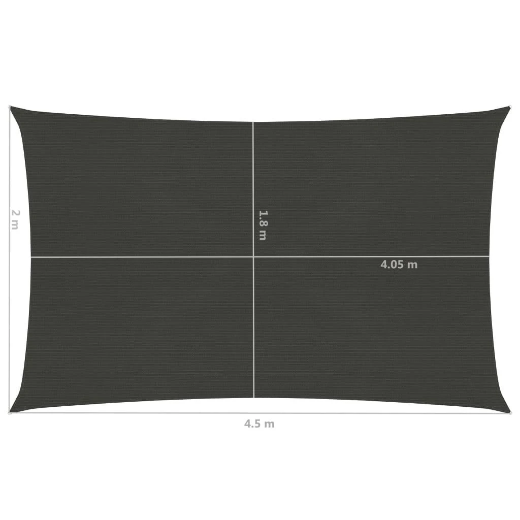 Uždanga nuo saulės, antracito spalvos, 2x4,5m, HDPE, 160g/m²