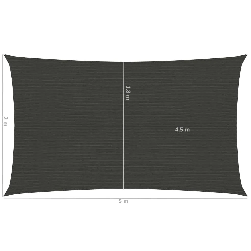 Uždanga nuo saulės, antracito spalvos, 2x5m, HDPE, 160g/m²
