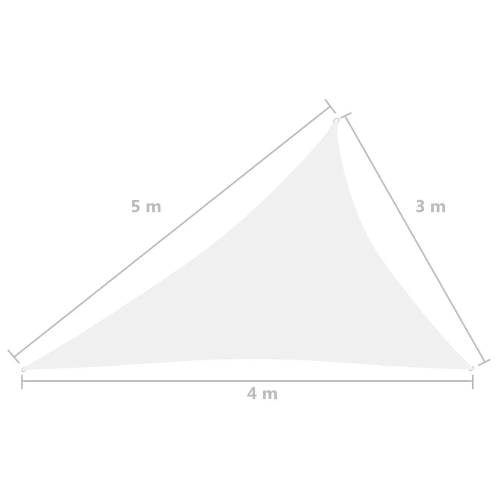 Uždanga nuo saulės, balta, 3x4x5m, oksfordo audinys, trikampė
