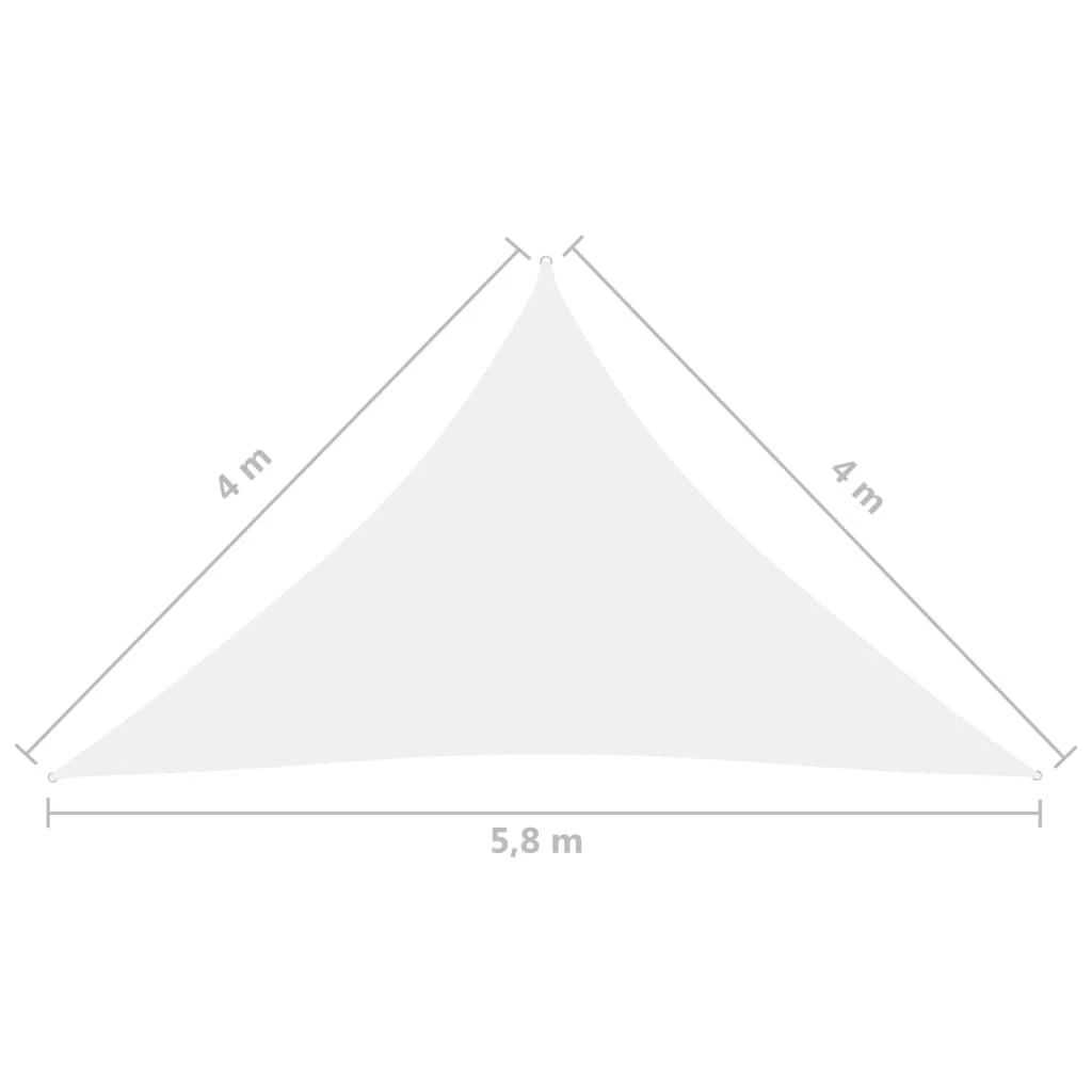 Uždanga nuo saulės, balta, 4x4x5,8m, oksfordo audinys, trikampė
