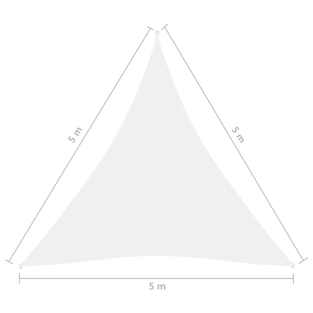 Uždanga nuo saulės, balta, 5x5x5m, oksfordo audinys, trikampė