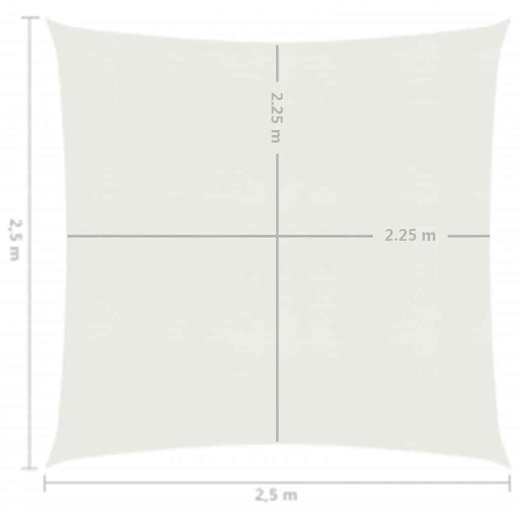 Uždanga nuo saulės, baltos spalvos, 2,5x2,5m, HDPE, 160g/m²