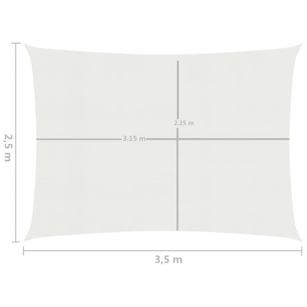 Uždanga nuo saulės, baltos spalvos, 2,5x3,5m, HDPE, 160g/m²