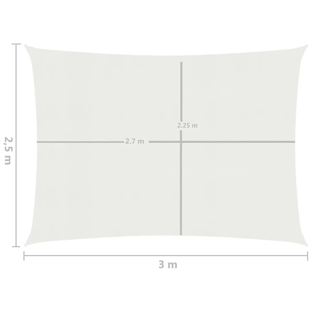 Uždanga nuo saulės, baltos spalvos, 2,5x3m, HDPE, 160g/m²