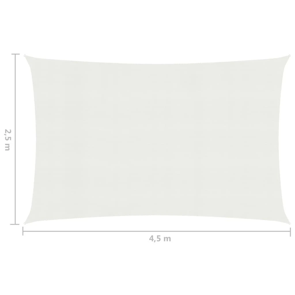 Uždanga nuo saulės, baltos spalvos, 2,5x4,5m, HDPE, 160g/m²
