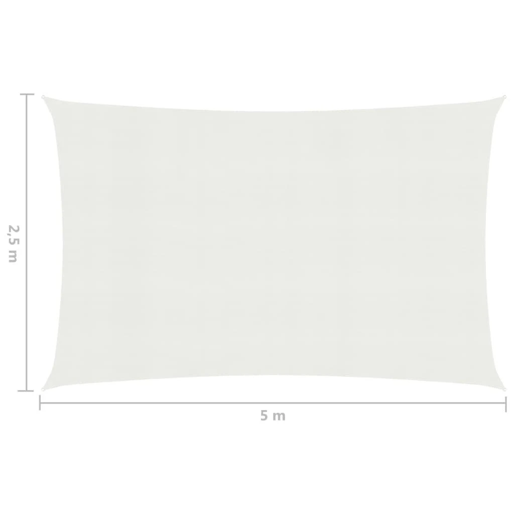 Uždanga nuo saulės, baltos spalvos, 2,5x5m, HDPE, 160g/m²