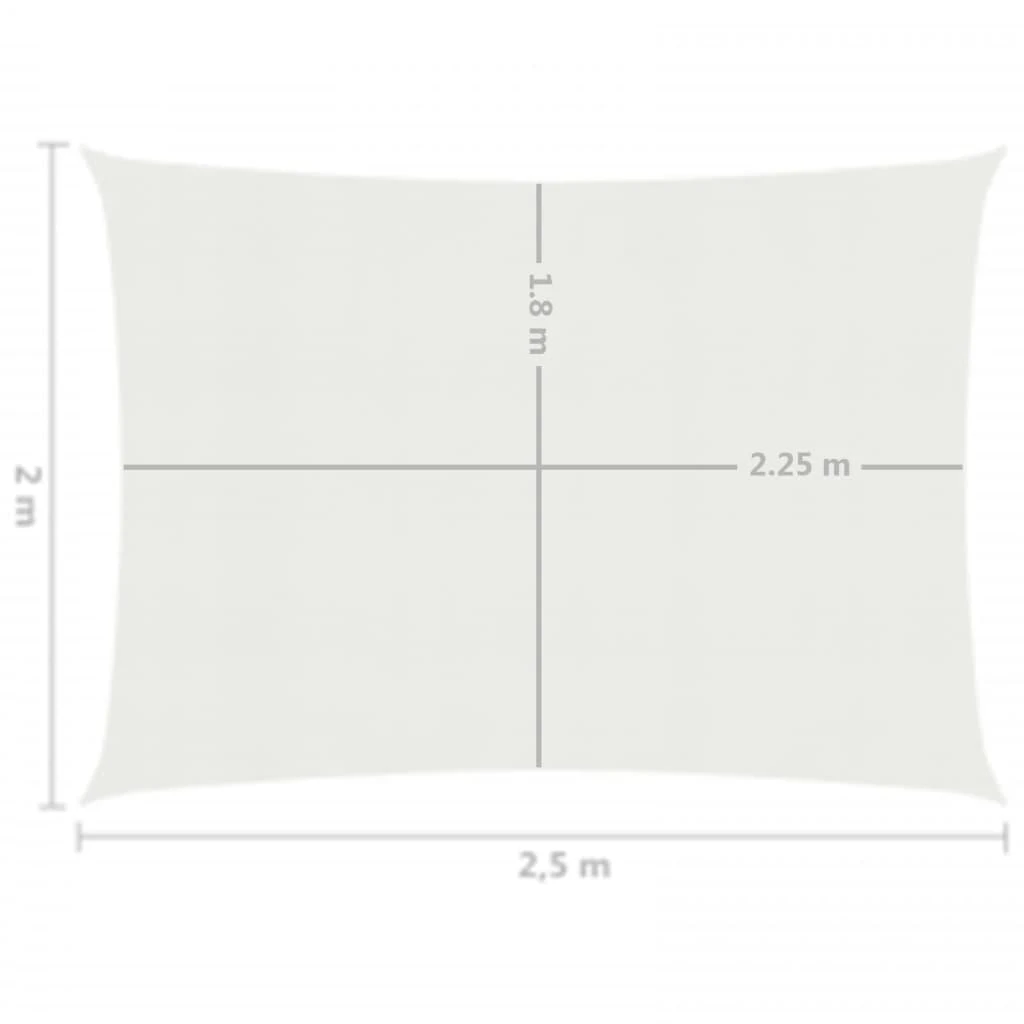 Uždanga nuo saulės, baltos spalvos, 2x2,5m, HDPE, 160g/m²