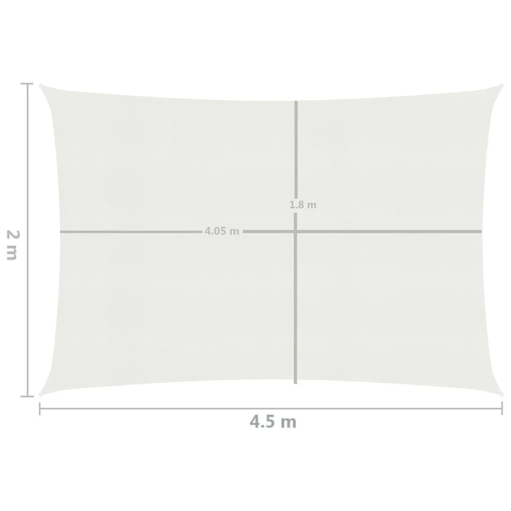 Uždanga nuo saulės, baltos spalvos, 2x4,5m, HDPE, 160g/m²