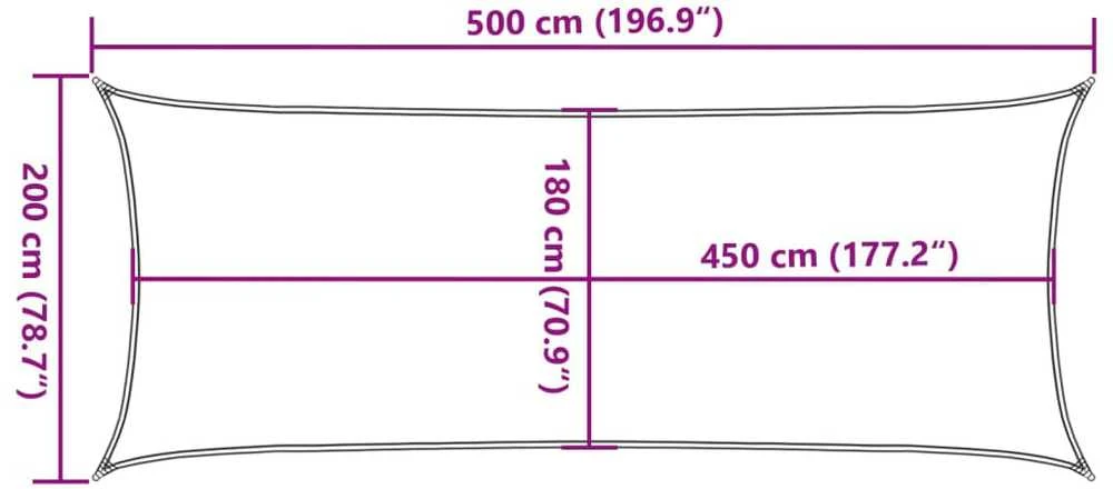 Uždanga nuo saulės, baltos spalvos, 2x5m, HDPE, 160g/m²