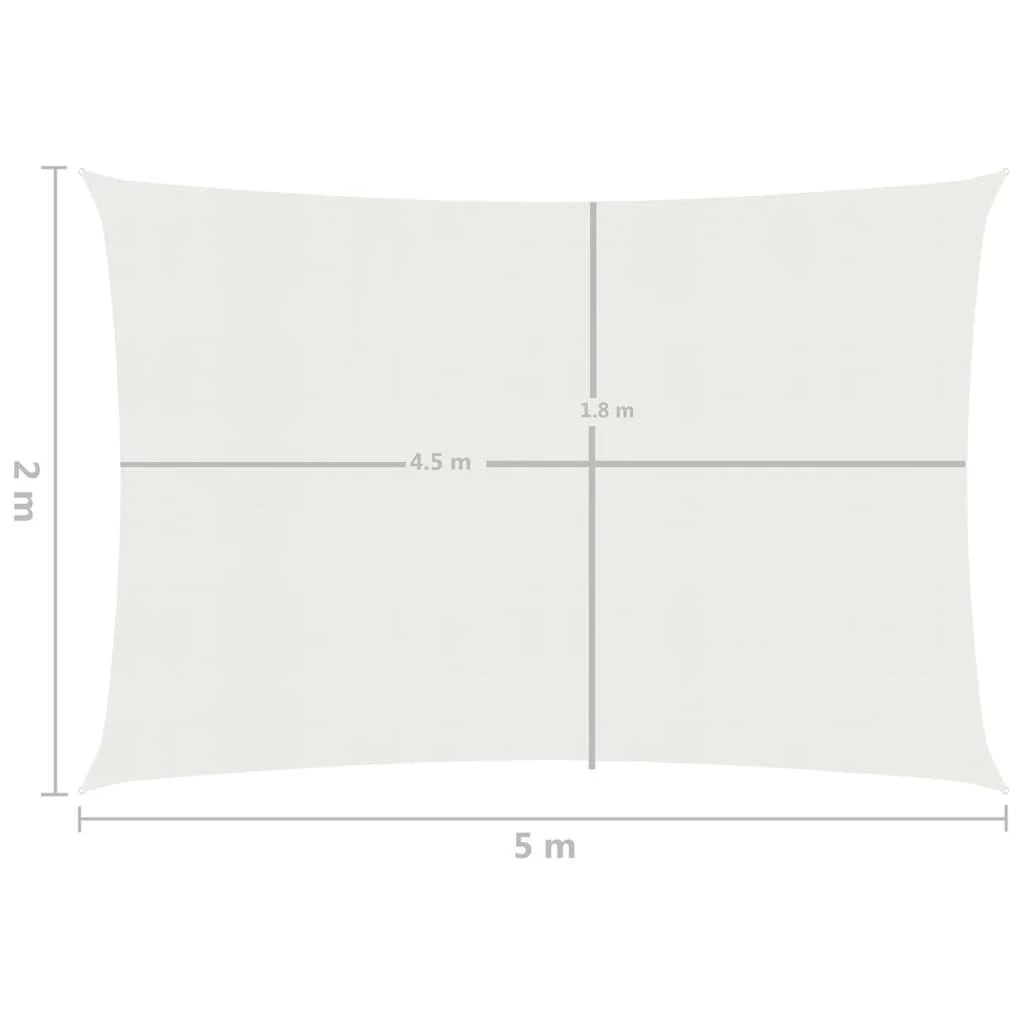 Uždanga nuo saulės, baltos spalvos, 2x5m, HDPE, 160g/m²