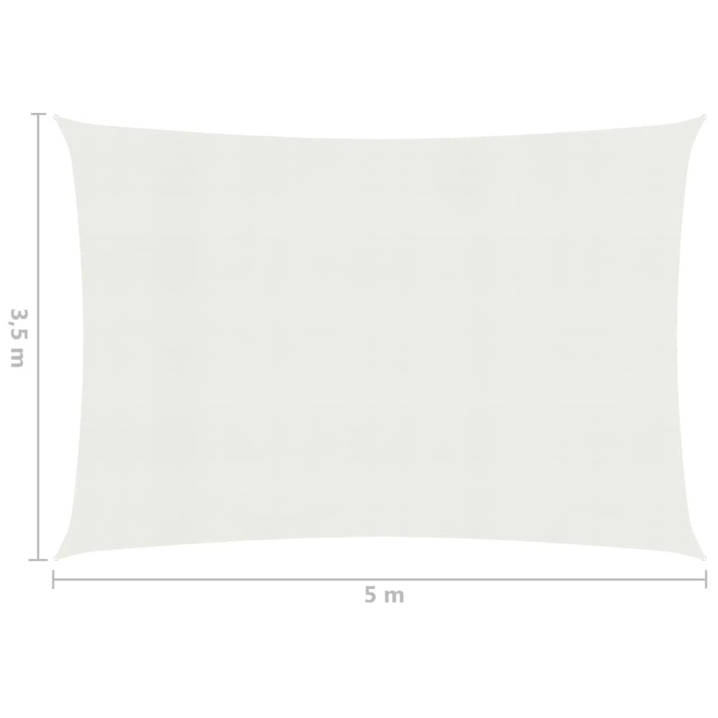 Uždanga nuo saulės, baltos spalvos, 3,5x5m, HDPE, 160g/m²