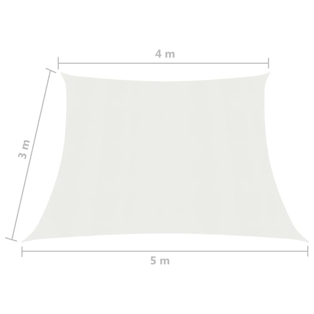 Uždanga nuo saulės, baltos spalvos, 4/5x3m, HDPE, 160g/m²