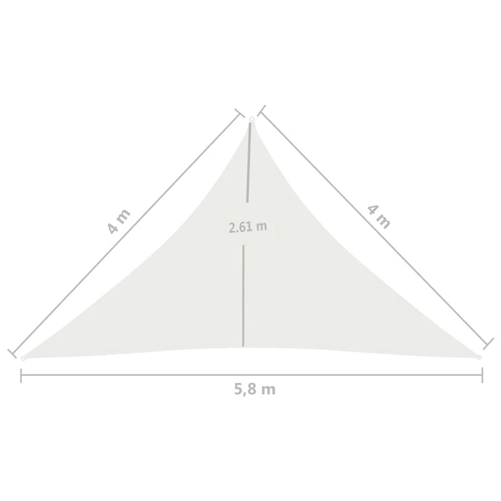 Uždanga nuo saulės, baltos spalvos, 4x4x5,8m, HDPE, 160g/m²
