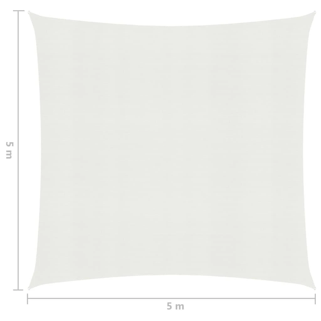 Uždanga nuo saulės, baltos spalvos, 5x5m, HDPE, 160g/m²