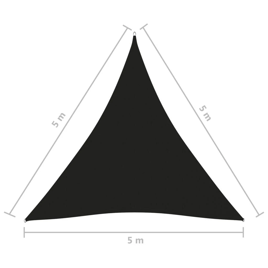 Uždanga nuo saulės, juoda, 5x5x5m, oksfordo audinys, trikampė
