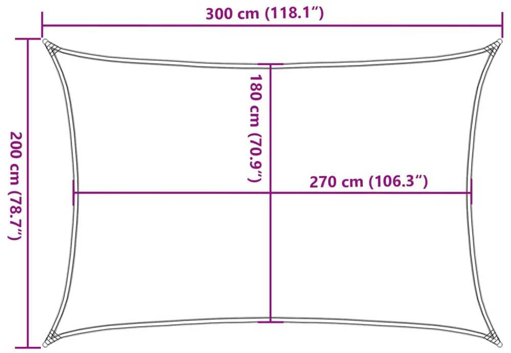 Uždanga nuo saulės, juodos spalvos, 2x3m, HDPE, 160g/m²
