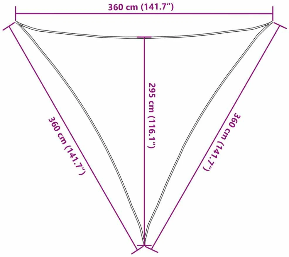 Uždanga nuo saulės, juodos spalvos, 3,6x3,6x3,6m, HDPE, 160g/m²