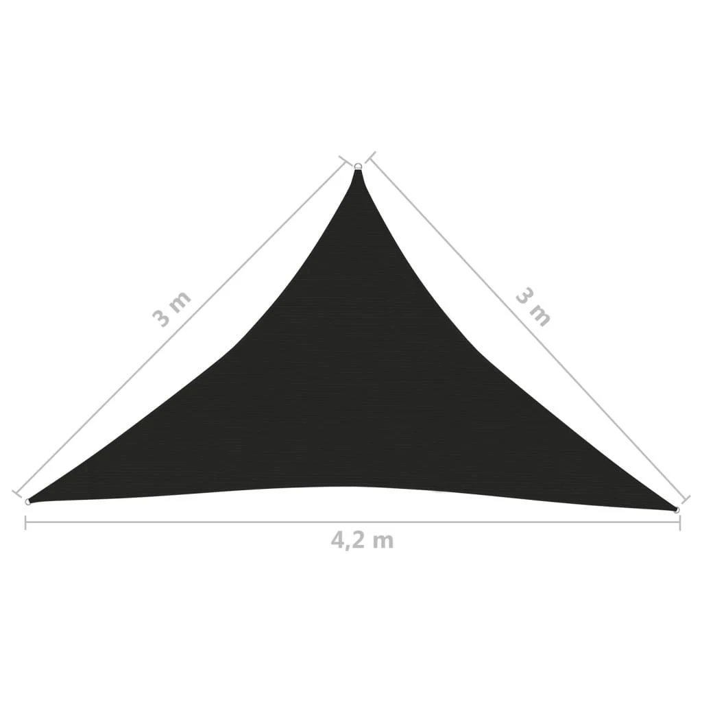 Uždanga nuo saulės, juodos spalvos, 3x3x4,2m, HDPE, 160g/m²