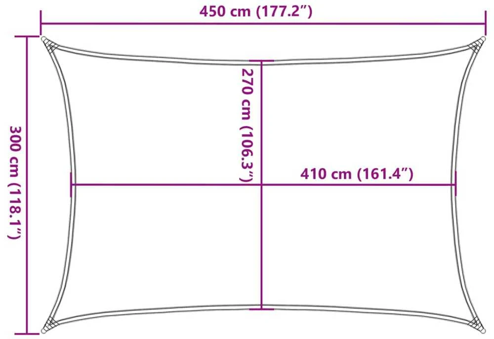 Uždanga nuo saulės, juodos spalvos, 3x4,5m, HDPE, 160g/m²