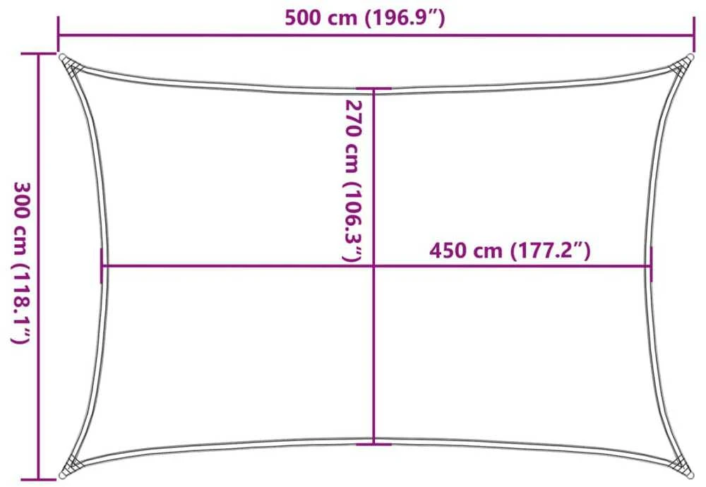 Uždanga nuo saulės, juodos spalvos, 3x5m, HDPE, 160g/m²