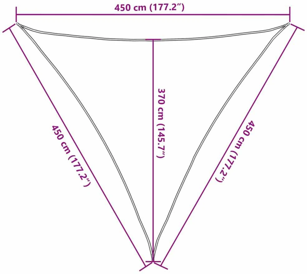 Uždanga nuo saulės, juodos spalvos, 4,5x4,5x4,5m, HDPE, 160g/m²
