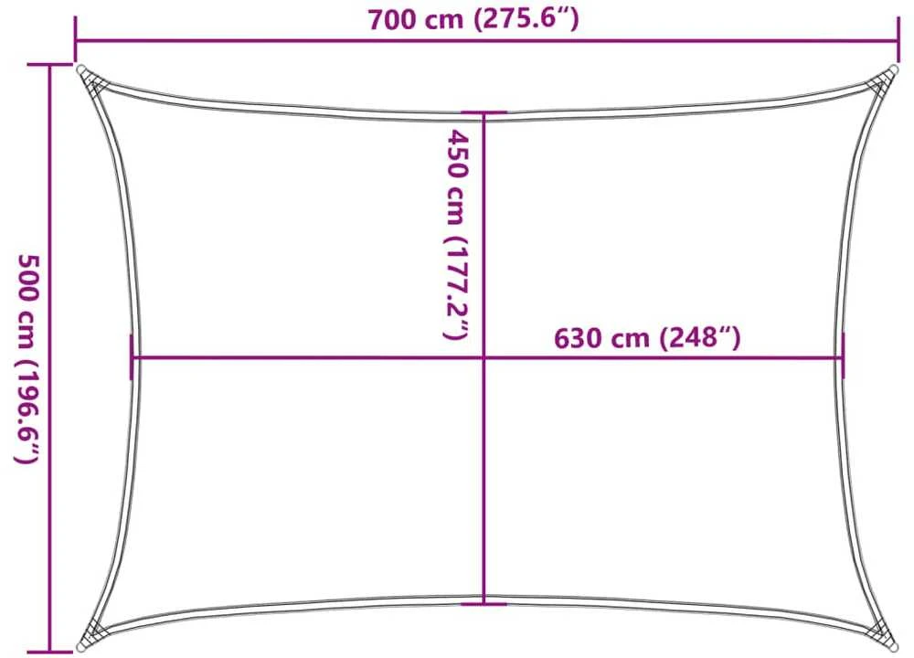 Uždanga nuo saulės, juodos spalvos, 5x7m, HDPE, 160g/m²