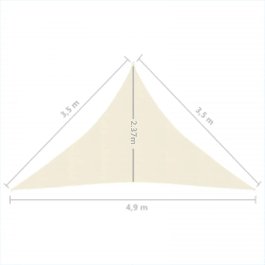 Uždanga nuo saulės, kreminė, 3,5x3,5x4,9m, HDPE, 160g/m²
