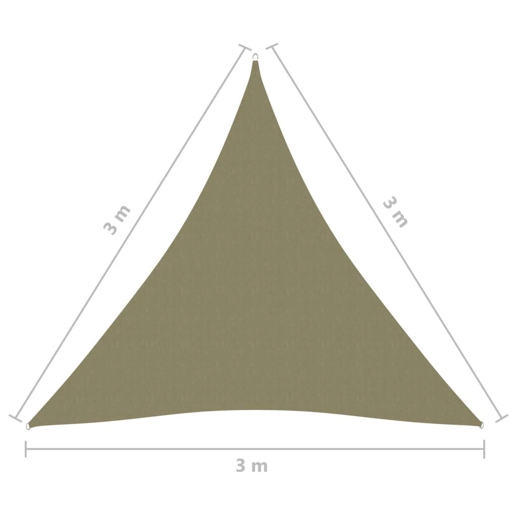Uždanga nuo saulės, kreminė, 3x3x3m, oksfordo audinys, trikampė