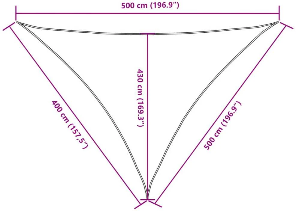 Uždanga nuo saulės, kreminė, 4x4x5m, oksfordo audinys, trikampė