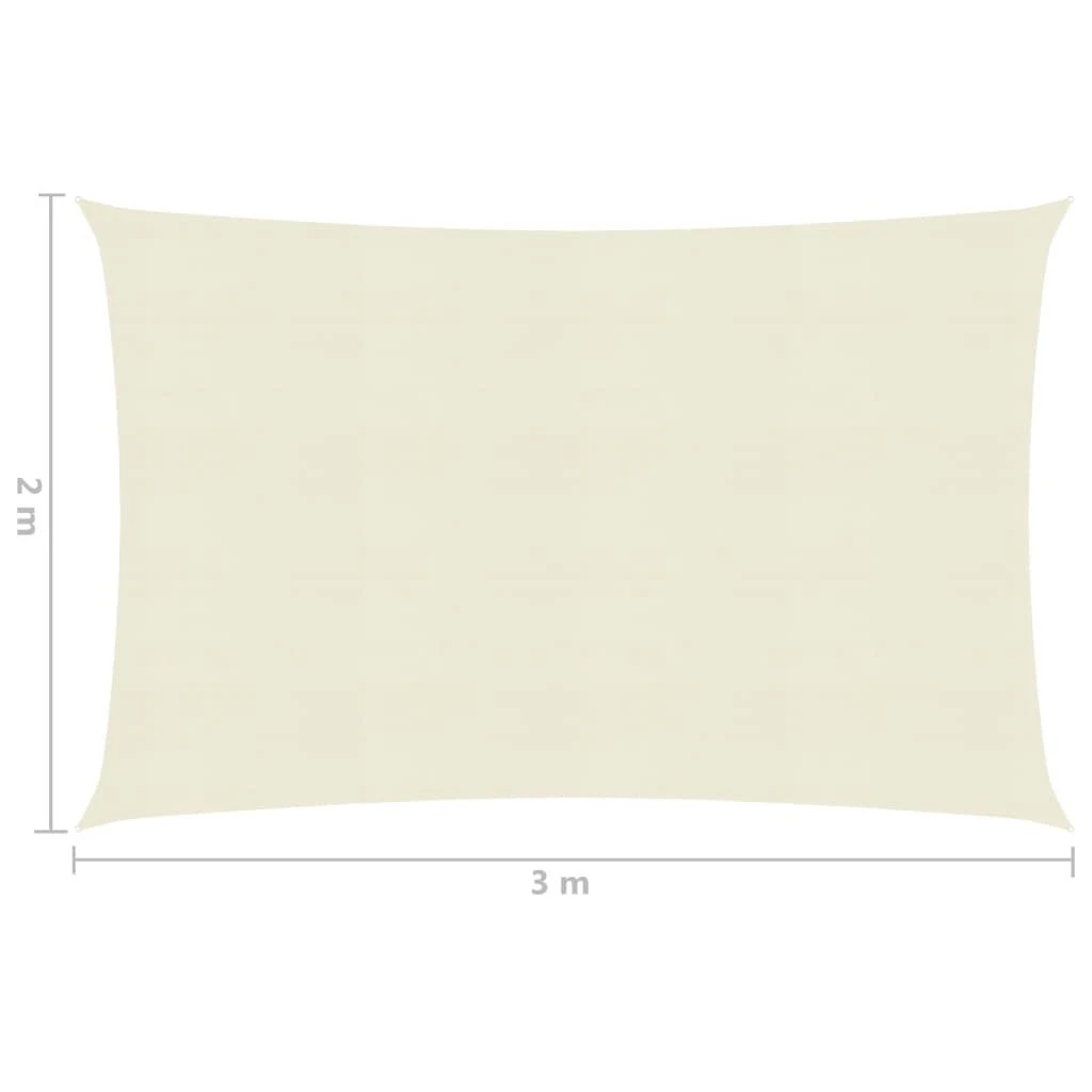 Uždanga nuo saulės, kreminės spalvos, 2x3m, HDPE, 160g/m²