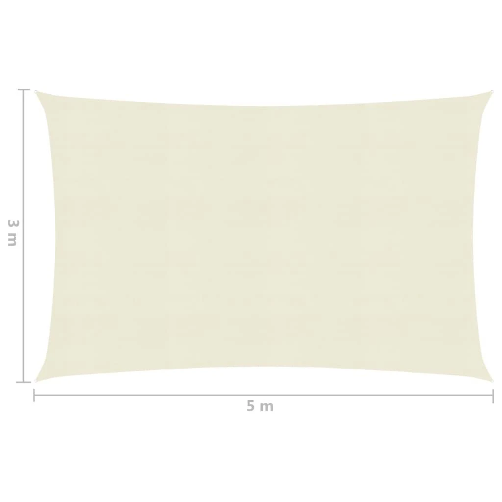 Uždanga nuo saulės, kreminės spalvos, 3x5m, HDPE, 160g/m²