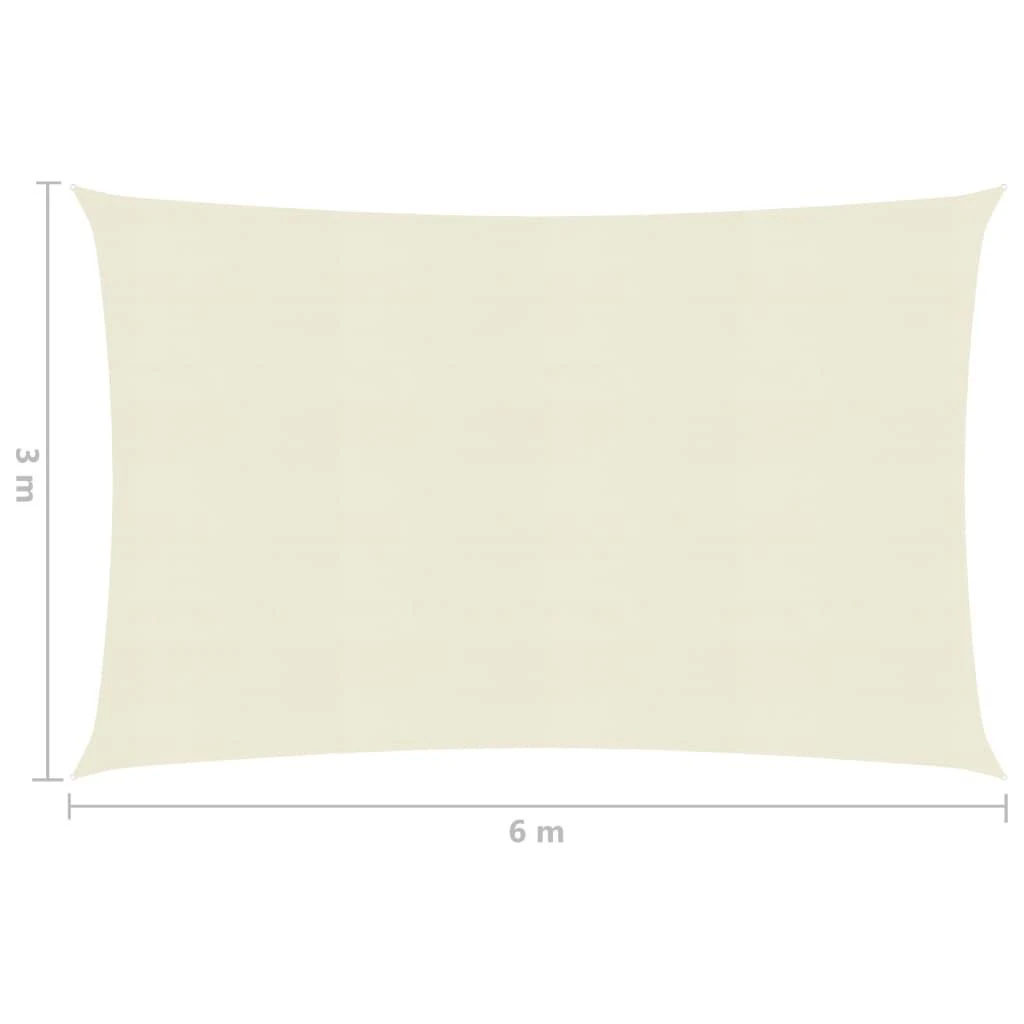 Uždanga nuo saulės, kreminės spalvos, 3x6m, HDPE, 160g/m²