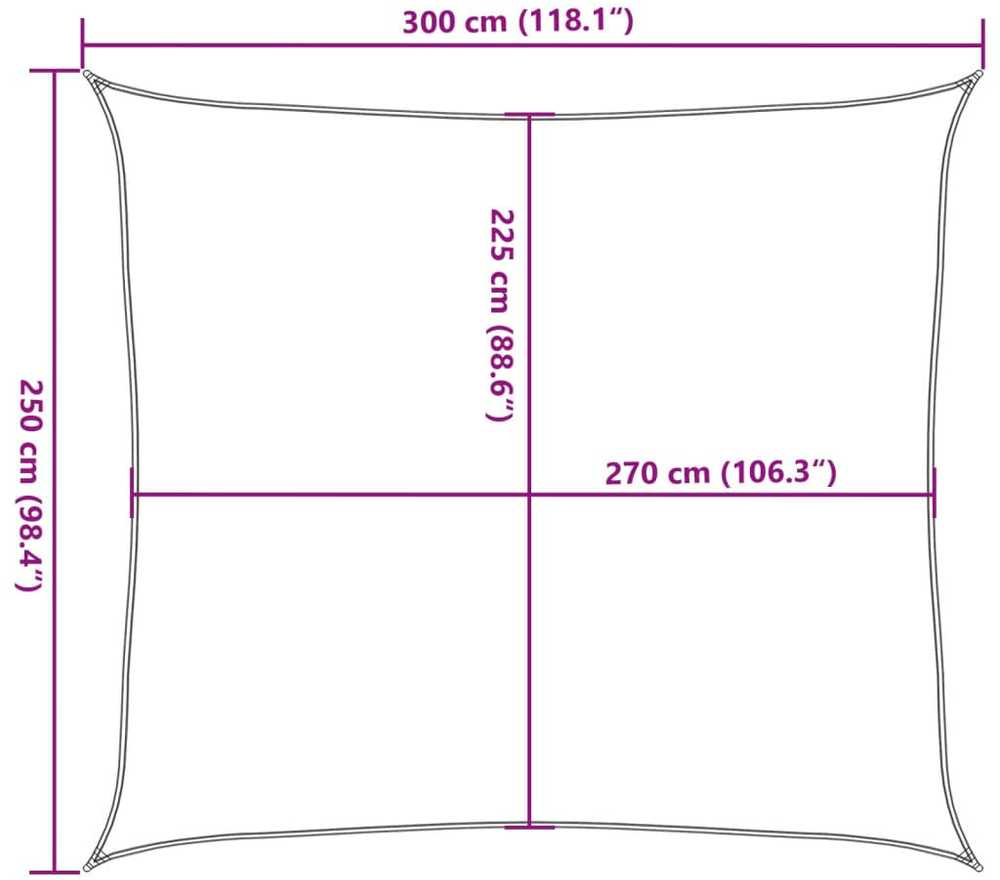 Uždanga nuo saulės, mėlynos spalvos, 2,5x3m, HDPE, 160g/m²