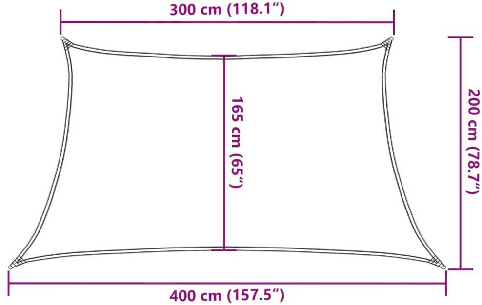 Uždanga nuo saulės, mėlynos spalvos, 3/4x2m, HDPE, 160g/m²