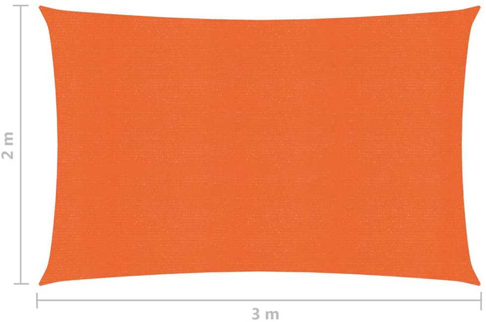 Uždanga nuo saulės, oranžinės spalvos, 2x3m, HDPE, 160g/m²