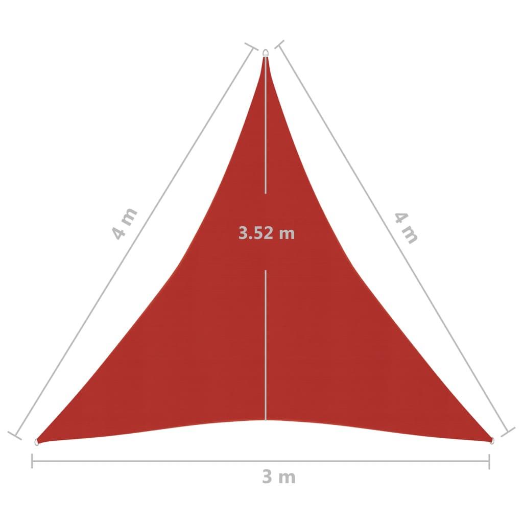 Uždanga nuo saulės, raudonos spalvos, 3x4x4m, HDPE, 160g/m²
