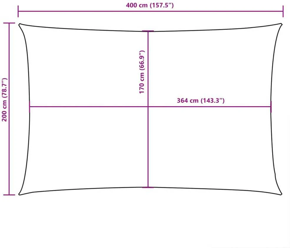 Uždanga nuo saulės, ruda, 2x4m, oksfordo audinys, stačiakampė