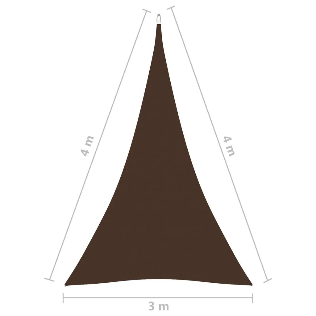 Uždanga nuo saulės, ruda, 3x4x5m, oksfordo audinys, trikampė