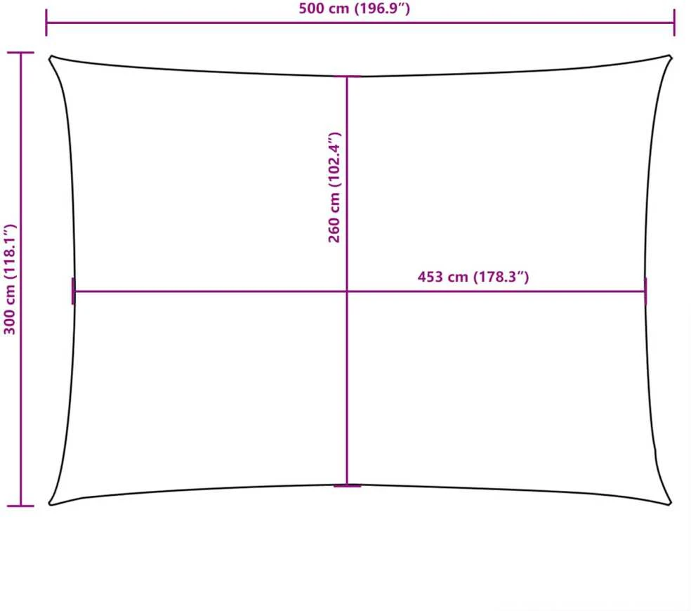 Uždanga nuo saulės, ruda, 3x5m, oksfordo audinys, stačiakampė