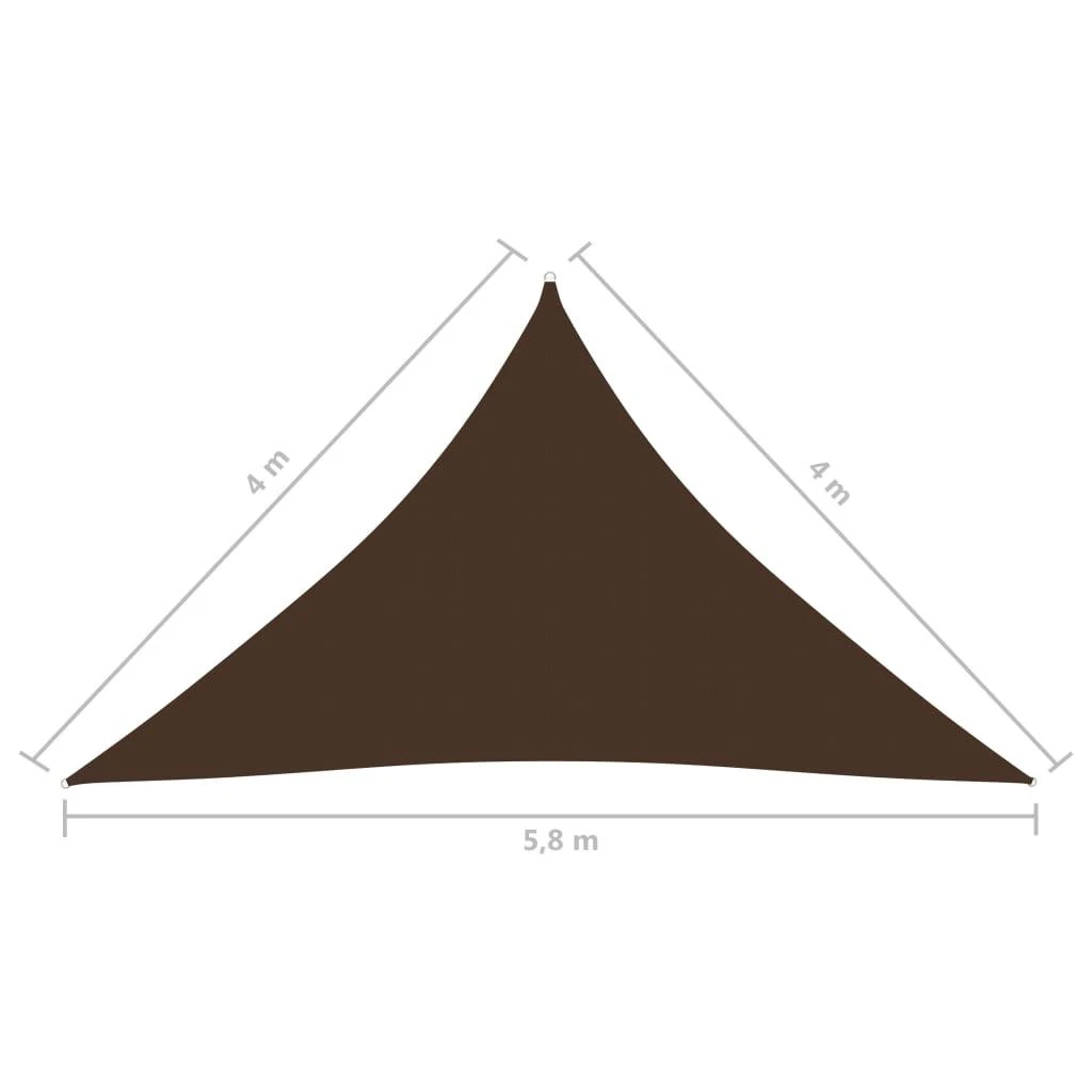 Uždanga nuo saulės, ruda, 4x4x5,8m, oksfordo audinys, trikampė