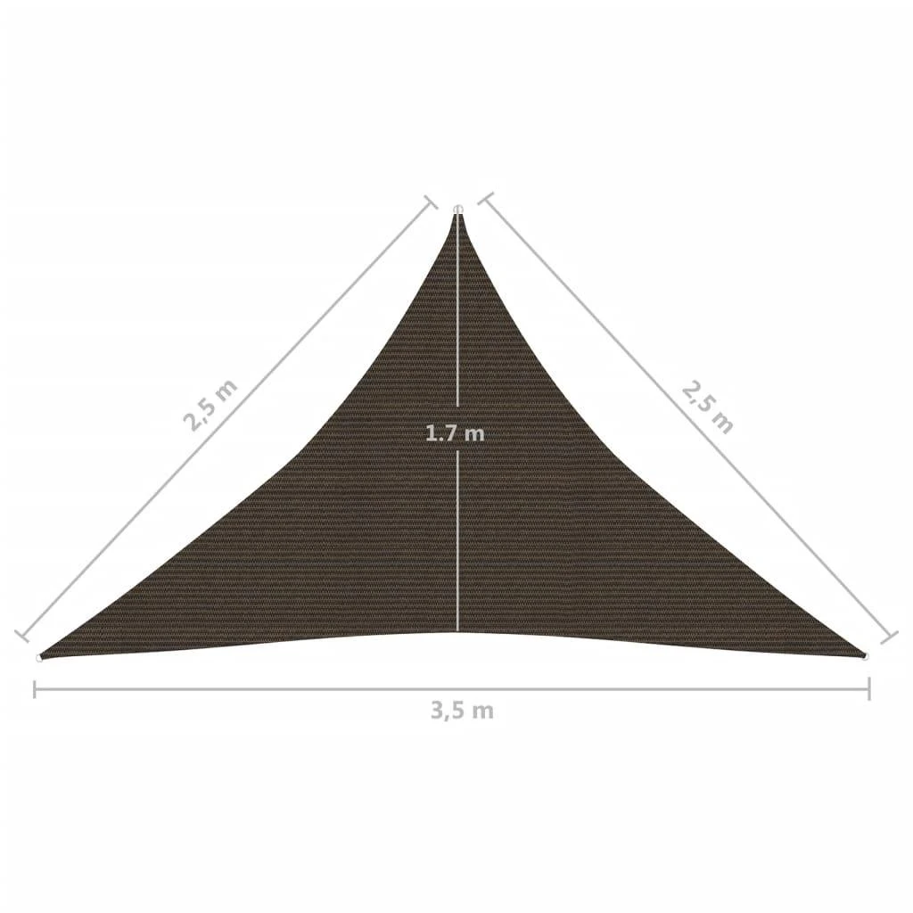 Uždanga nuo saulės, rudos spalvos, 2,5x2,5x3,5m, HDPE, 160g/m²