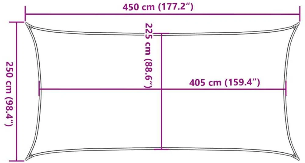 Uždanga nuo saulės, rudos spalvos, 2,5x4,5m, HDPE, 160g/m²