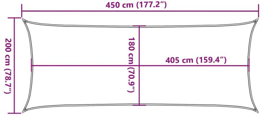 Uždanga nuo saulės, rudos spalvos, 2x4,5m, HDPE, 160g/m²