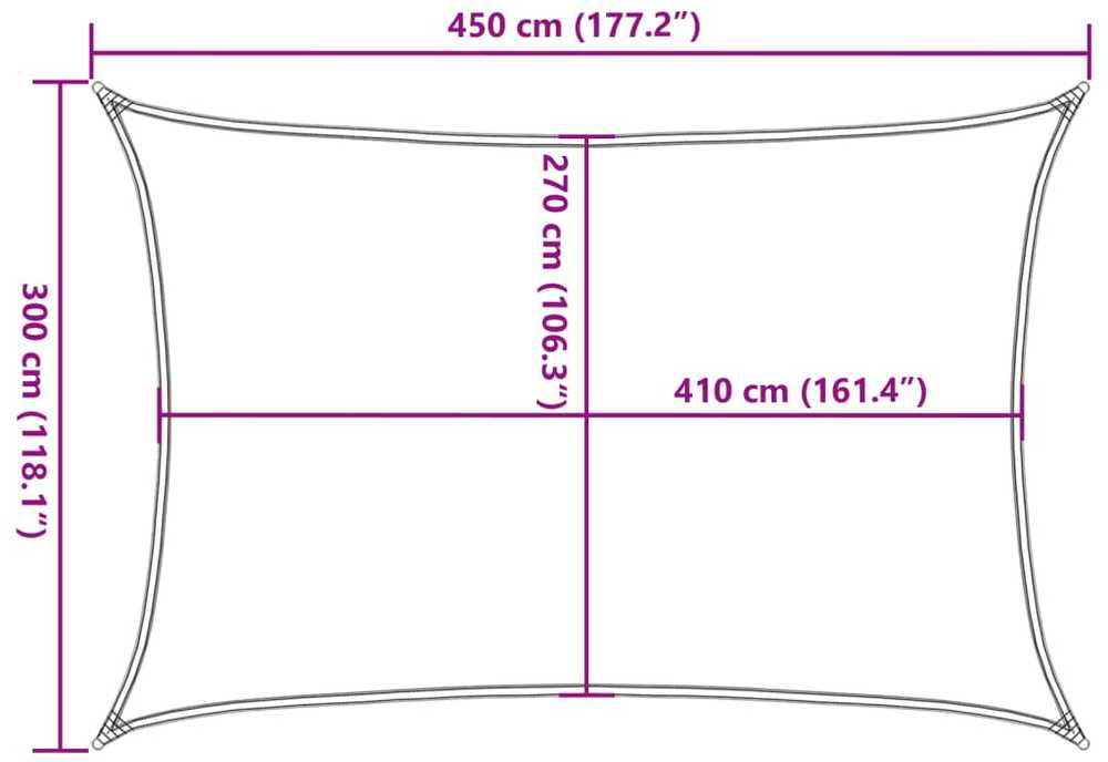 Uždanga nuo saulės, rudos spalvos, 3x4,5m, HDPE, 160g/m²
