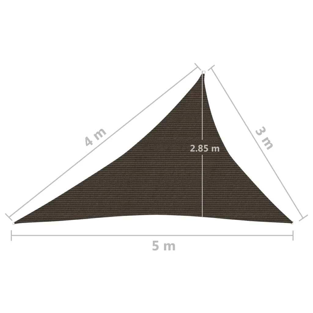 Uždanga nuo saulės, rudos spalvos, 3x4x5m, HDPE, 160g/m²