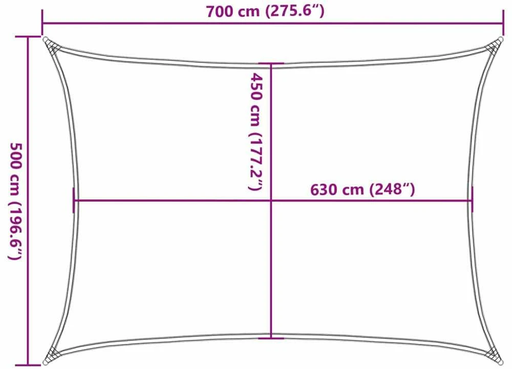 Uždanga nuo saulės, rudos spalvos, 5x7m, HDPE, 160g/m²