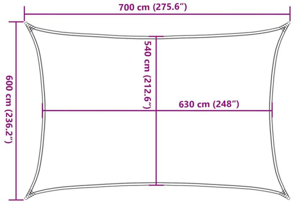 Uždanga nuo saulės, rudos spalvos, 6x7m, HDPE, 160g/m²