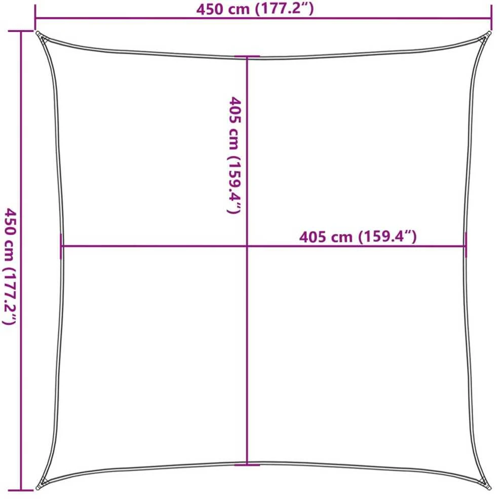 Uždanga nuo saulės, smėlio spalvos, 4,5x4,5m, HDPE, 160g/m²