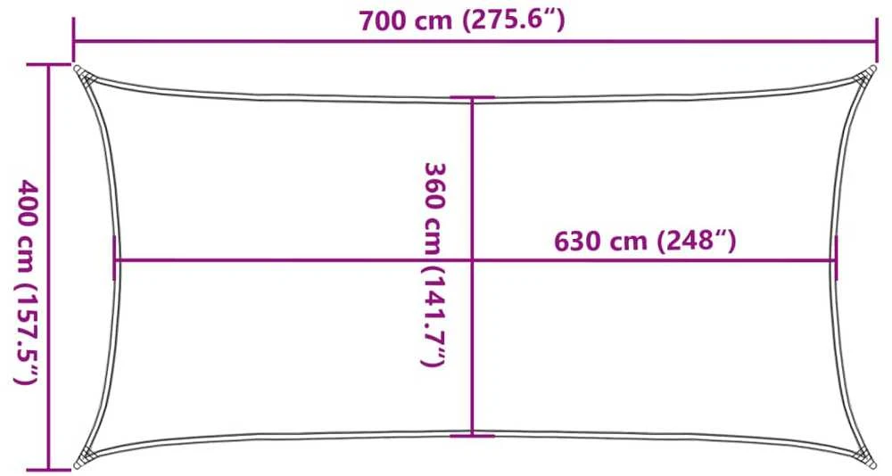 Uždanga nuo saulės, smėlio spalvos, 4x7m, HDPE, 160g/m²